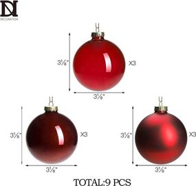 img 3 attached to 🎄 DN DECONATION Deep Red Glass Christmas Ball Ornaments: Enhance Your Xmas Tree with Set of 9 Festive Baubles for Holiday & Party Decoration
