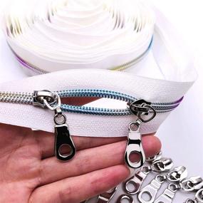 img 2 attached to 🧵 Goyunwell Nylon Zippers by The Yard #5: 10 Yards White Zipper Tape with 20Pcs Silver Pulls - Colorful DIY Sewing Bulk Roll