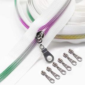 img 3 attached to 🧵 Goyunwell Nylon Zippers by The Yard #5: 10 Yards White Zipper Tape with 20Pcs Silver Pulls - Colorful DIY Sewing Bulk Roll