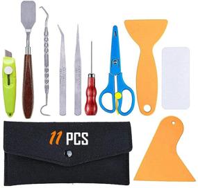 img 4 attached to 🔪 AIVS 11-Piece Craft Weeding Set for Vinyl, Silhouettes, Cameos, Lettering - Craft Vinyl Tools for Weeding