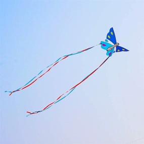 img 2 attached to Huge Butterfly Kite: Effortless Flying Fun for Kids & Adults - Besra's Single Line Insect Nylon Kite with Handle & Strings