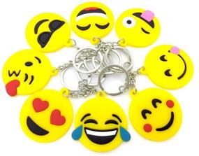 img 4 attached to 40 Pack Top 8 Popular Emoticon Keychains by OHill - Party Favor Supplies for Summer Camps, Carnivals, Parties, and Classrooms. Also Ideal for Prizes, Rewards, and Gift Bags.
