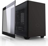 🖥️ cooler master masterbox nr200p mini itx computer case - black, tempered glass side panel, enhanced cooling options, vertical gpu display, tool-free 360° accessibility logo