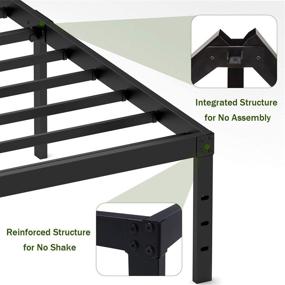 img 1 attached to 🛏️ 18 Inch Metal Platform Bed Frame: Storage, Heavy Duty Steel Slat, Easy Assembly, No Box Spring Needed - Twin/Twin XL/Full/Queen(King)