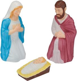img 4 attached to 🎅 Outdoor Nativity Scene Holy Family Blow Mold Holiday Decoration with Lights - 3 Piece Set
