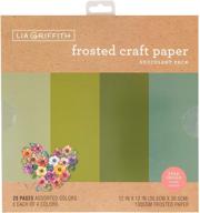 🌱 lia griffith frosted craft paper, 12x12, succulent pack - 20 sheets: premium quality decorative paper for creative crafting projects logo