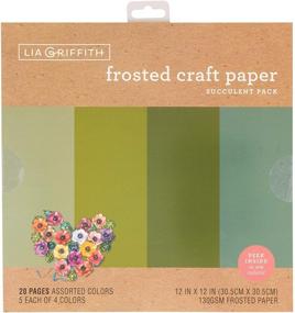 img 4 attached to 🌱 Lia Griffith Frosted Craft Paper, 12x12, Succulent Pack - 20 Sheets: Premium Quality Decorative Paper for Creative Crafting Projects