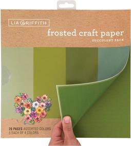 img 2 attached to 🌱 Lia Griffith Frosted Craft Paper, 12x12, Succulent Pack - 20 Sheets: Premium Quality Decorative Paper for Creative Crafting Projects