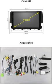 img 2 attached to 🚗 Автомобильный радиоприемник на Android 10 с навигацией для Honda Civic 2016 2017 2018, 9-дюймовый сенсорный экран стереосистемы с Bluetooth, Wi-Fi, USB, GPS, 4G, DSP, управлением рулевого колеса (2+32 ГБ, Honda Civic 2016-2018).