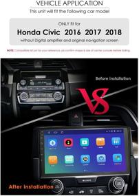 img 3 attached to 🚗 Автомобильный радиоприемник на Android 10 с навигацией для Honda Civic 2016 2017 2018, 9-дюймовый сенсорный экран стереосистемы с Bluetooth, Wi-Fi, USB, GPS, 4G, DSP, управлением рулевого колеса (2+32 ГБ, Honda Civic 2016-2018).