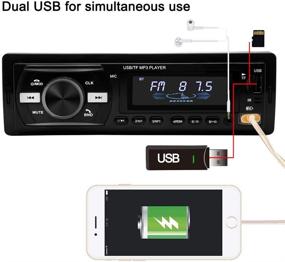 img 1 attached to 🚗 Универсальный автомобильный стереоприемник Single Din с функцией Bluetooth, FM-радио, поддержкой USB/SD/AUX и пультом дистанционного управления