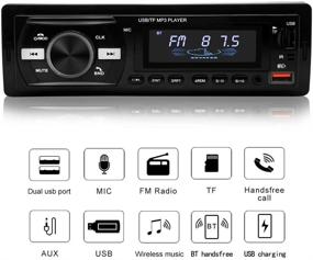 img 3 attached to 🚗 Универсальный автомобильный стереоприемник Single Din с функцией Bluetooth, FM-радио, поддержкой USB/SD/AUX и пультом дистанционного управления