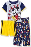 🐭 disney boys' mickey mouse 3-piece pajama set: comfortable sleepwear for kids logo