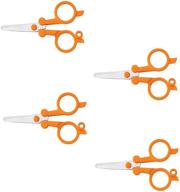 fiskars 01-005434 travel folding scissors - 6 inch, orange (4 pack) - compact & portable scissors for on-the-go use logo