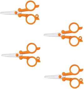 img 1 attached to Fiskars 01-005434 Travel Folding Scissors - 6 Inch, Orange (4 Pack) - Compact & Portable Scissors for On-the-Go Use