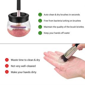 img 2 attached to 💄 Efficient Portable Makeup Brush Cleaner & Dryer Machine - Upgraded Professional Solution for All Size Cosmetic Brushes, in Black