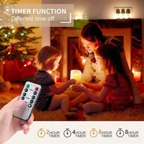 img 1 attached to ✨ Sayornis Flameless Candles Battery Operated with Timer & Remote Control, 3D Wick Fake Candle Set Including 4”5” 6”, Realistic Dancing LED Flame for Festival Christmas Home Party - 3 Pack Ivory