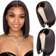 udesire 12a bob wigs – straight short bob wig with lace frontal – human hair wigs 8inch – 4x1 t part lace closure – brazilian virgin human hair straight bob lace front wigs with baby hair – pre plucked – natural black logo