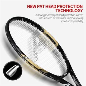 img 1 attached to Professional 27-Inch Tennis Racket with Excellent Control Grip, Strung Cover, Overgrip, and Vibration Damper