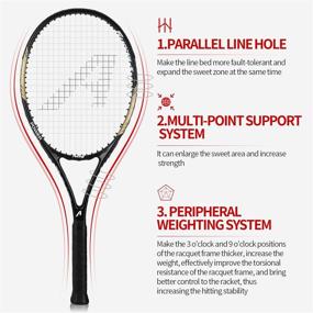 img 2 attached to Professional 27-Inch Tennis Racket with Excellent Control Grip, Strung Cover, Overgrip, and Vibration Damper