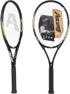 professional 27-inch tennis racket with excellent control grip, strung cover, overgrip, and vibration damper logo