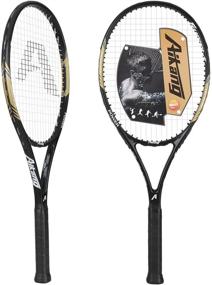 img 4 attached to Professional 27-Inch Tennis Racket with Excellent Control Grip, Strung Cover, Overgrip, and Vibration Damper