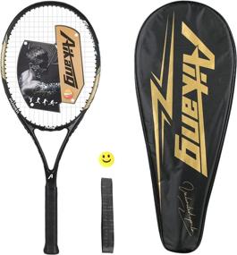 img 3 attached to Professional 27-Inch Tennis Racket with Excellent Control Grip, Strung Cover, Overgrip, and Vibration Damper