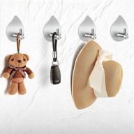 versatile adhesive hooks: heavy duty self-adhesive 🔩 stainless steel wall hooks for bathroom, bedroom, and more! logo