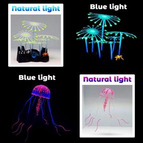 img 1 attached to 🐠 TIRTI Glow Aquarium Decorations - Artificial Coral Plant Ornament with Glowing Stones for Fish Tank, Simulation Silicone Accessories Decor