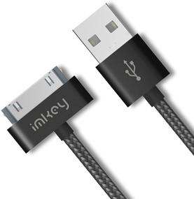 img 1 attached to IMKEY 6.5 футовая оплетенная кабельная линия для синхронизации и зарядки 30-Pin to USB для iPhone 4 / 4S, iPhone 3G / 3GS, iPad 1/2 / 3, iPod - (Черный) - Улучшенный SEO