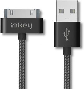 img 2 attached to IMKEY 6.5 футовая оплетенная кабельная линия для синхронизации и зарядки 30-Pin to USB для iPhone 4 / 4S, iPhone 3G / 3GS, iPad 1/2 / 3, iPod - (Черный) - Улучшенный SEO