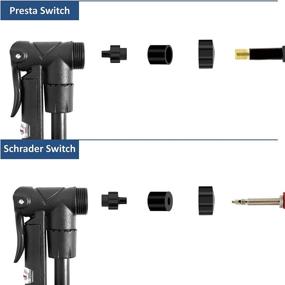 img 2 attached to 🚲 WINNINGO Portable Bike Floor Pump with Gauge - Upgraded Mini Bicycle Pump, High Pressure Aluminum Alloy Air Pump for Presta and Schrader Valve - 120PSI Compat Floor Bike Pump