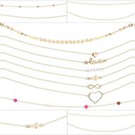 stylish 12-piece gold tone waist chain jewelry set for women: perfect for summer beach & bikini body accessories logo