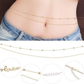 img 3 attached to Stylish 12-Piece Gold Tone Waist Chain Jewelry Set for Women: Perfect for Summer Beach & Bikini Body Accessories