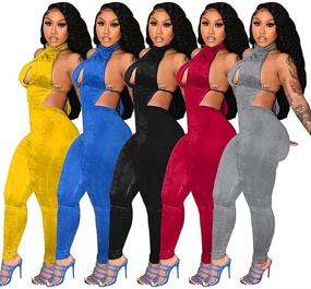 img 3 attached to IyMoo Jumpsuits: Stylish Clubwear Rompers & Overalls for Women's Fashion