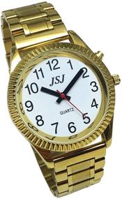 img 4 attached to English Talking Function Folding Golden Women's Watches for Wrist Watches