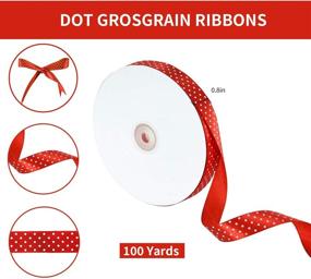 img 3 attached to TONIFUL 3/4 Inch X 100 Yards Red Polka Dots Patterned Satin Ribbon For Crafts Gift Wrapping Hair Bows Making Bouquet Wedding Birthday Party Decoration Valentine&#39