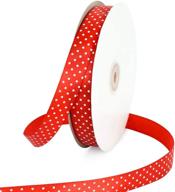 toniful 3/4 inch x 100 yards red polka dots patterned satin ribbon for crafts gift wrapping hair bows making bouquet wedding birthday party decoration valentine&#39 logo