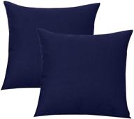 🌊 augld 2-pack waterproof navy solid throw pillow cover - indoor/outdoor pillow case, 18"x18 logo