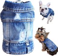 🐶 lkex dog jean jacket, blue denim shirt lapel vest coat costume, puppy t-shirt comfort tank top shirts apparel, washed pet clothes for small medium dogs boys girls, cute cat outfits - enhanced seo логотип