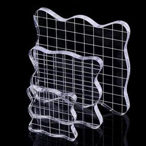 img 2 attached to Essential 3-Piece Clear Stamp Blocks Set with Grid and Grip - Perfect Tools for Rubber Stamps, Scrapbooking, Crafts, and Card Making