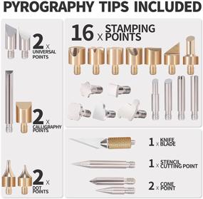 img 1 attached to 🔥 YIHUA 930-IV Variable Temperature Control Pyrography Wood Burning Pen Kit with ON/Off Switch and Heat Deflector, Rubber Grip, Stencil, Wood Pieces, Color Pencils - Complete Woodburning Set (69PCS Accessories)