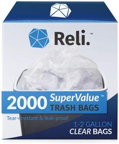 img 4 attached to 🗑️ Reli 1-2 Gallon Trash Bags (2000 Count Bulk) Small Clear Garbage Bags 1-2 Gallon - 2 Gal in Bulk (Clear)