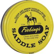 🧼 fiebing's saddle soap 3.5 oz: a rich and reliable yellow solution for leather cleaning and conditioning logo