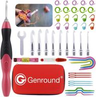 enhanced crochet experience: genround 46 pcs led lighted crochet hooks set with rechargeable ergonomic design, including light crochet hooks, knitting needles, stitch markers, and cable stitch holders logo