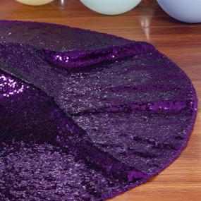 img 2 attached to 🎄 Mini Tree Skirt: Sparkly Royal Purple Sequin Xmas Decoration - 24Inch Embroidered Mini Christmas Tree Skirt for Small/Slim/Pencil/Tabletop Trees