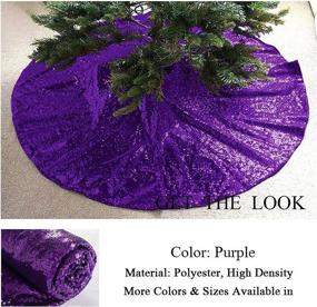 img 1 attached to 🎄 Mini Tree Skirt: Sparkly Royal Purple Sequin Xmas Decoration - 24Inch Embroidered Mini Christmas Tree Skirt for Small/Slim/Pencil/Tabletop Trees