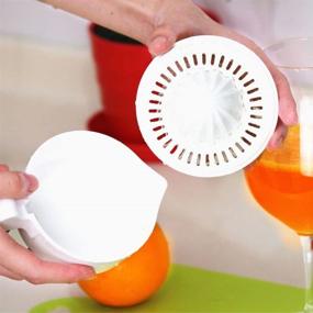 img 1 attached to MXY Plastic Hand Juicer: Effortlessly Extract Fresh Juice from Lemon, Lime, Oranges - White Color