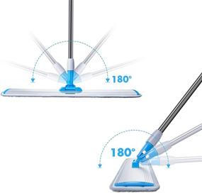 img 1 attached to 🧹 High-Performance 24" Microfiber Flat Mop for Large Areas | 5 Extra-Durable Mop Pads | Heavy-Duty Stainless Steel Handle | Masthome