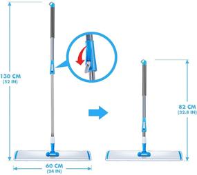 img 2 attached to 🧹 High-Performance 24" Microfiber Flat Mop for Large Areas | 5 Extra-Durable Mop Pads | Heavy-Duty Stainless Steel Handle | Masthome